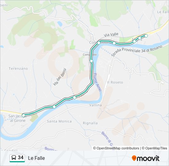 34 Bus Line Map
