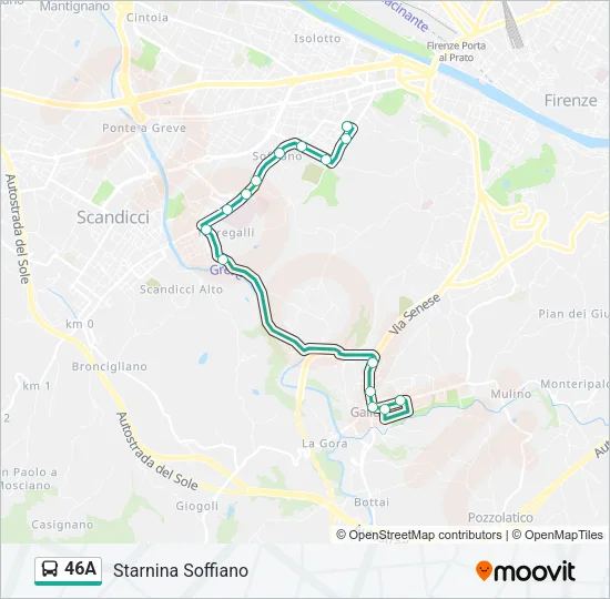 46A Bus Line Map