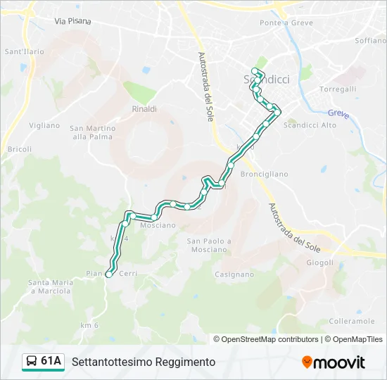 61A Bus Line Map