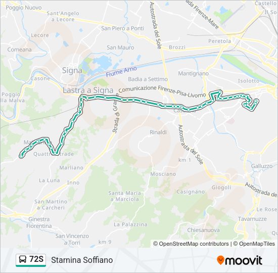 72S Bus Line Map