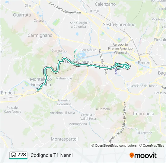 72S Bus Line Map