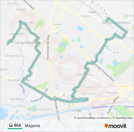 86A Bus Line Map