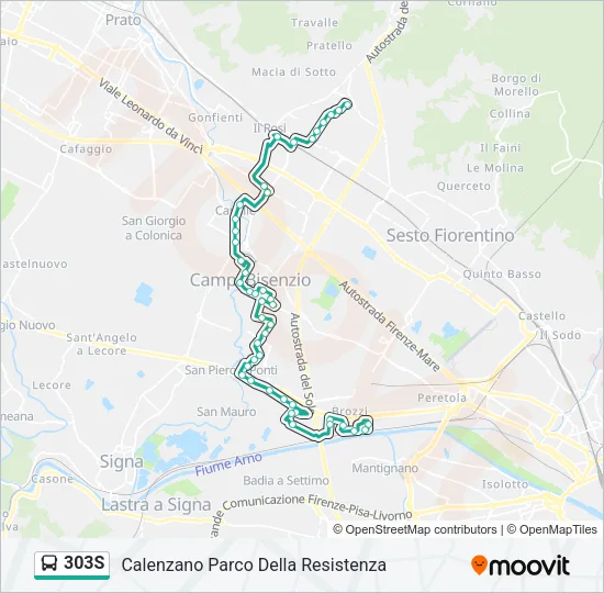 303S Bus Line Map