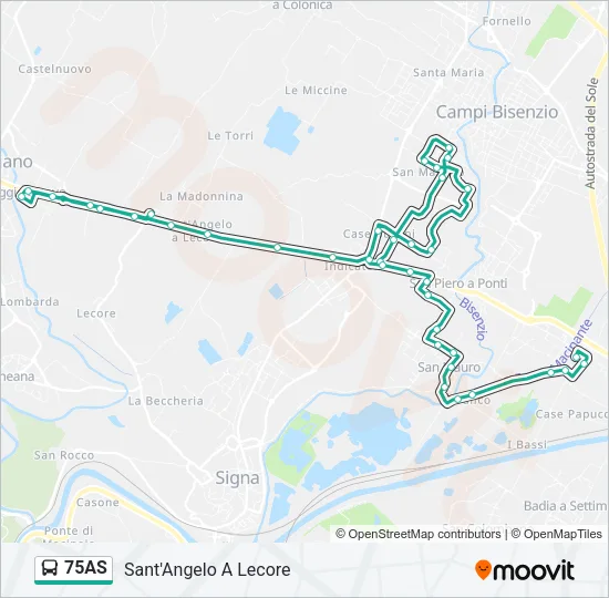75AS Bus Line Map