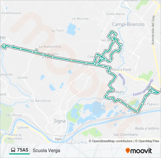 75AS Bus Line Map