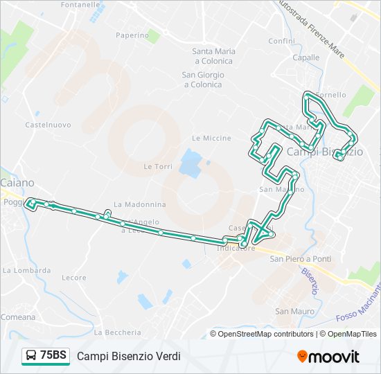 75BS bus Line Map
