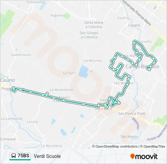 75BS Bus Line Map