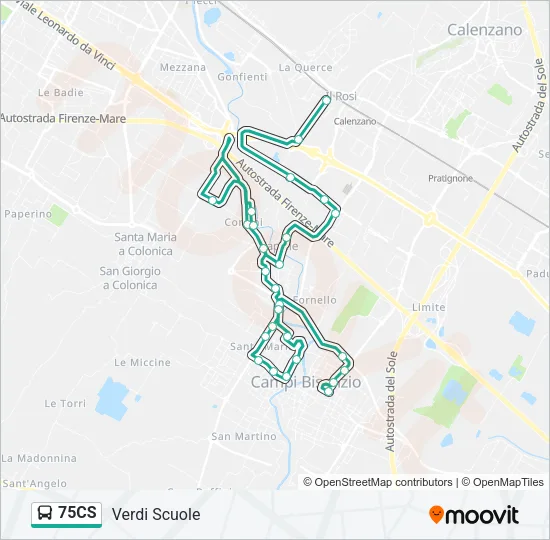 75CS Bus Line Map