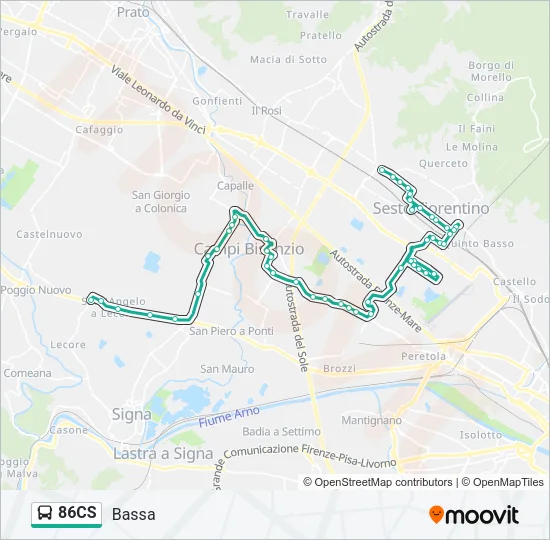 86CS Bus Line Map