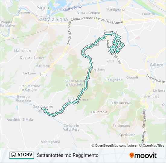 61CBV Bus Line Map