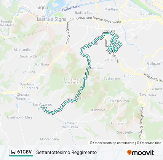 61CBV Bus Line Map