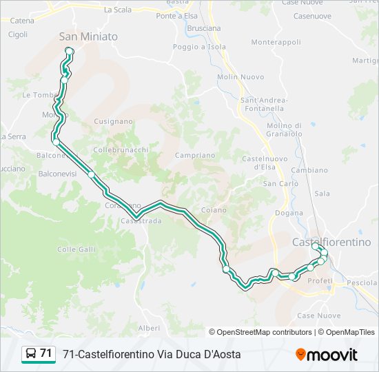 Linea 71 orari fermate e mappe 71 Castelfiorentino Via Duca D