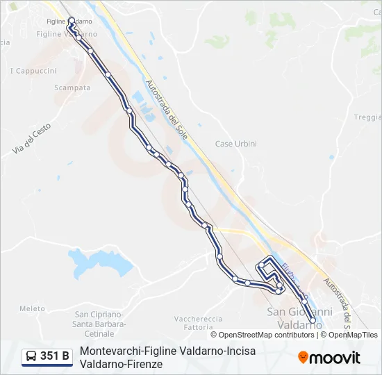 351 B Bus Line Map