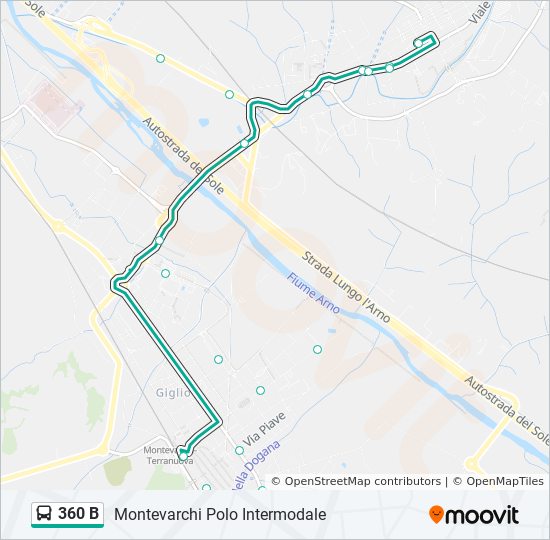 Percorso linea bus 360 B