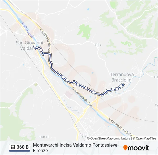 360 B Bus Line Map