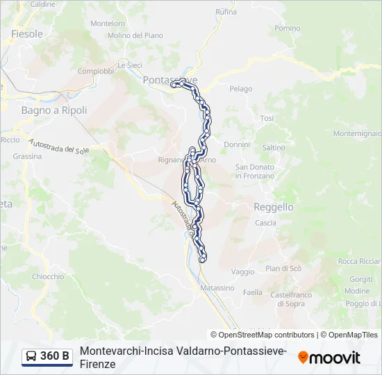 360 B Bus Line Map