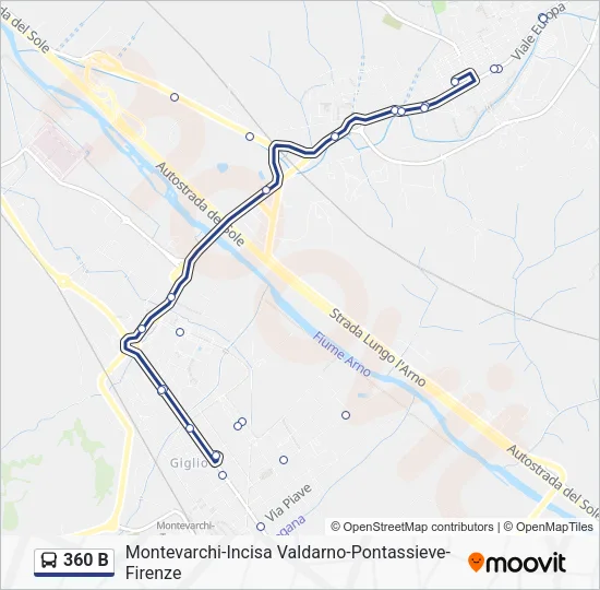 360 B Bus Line Map