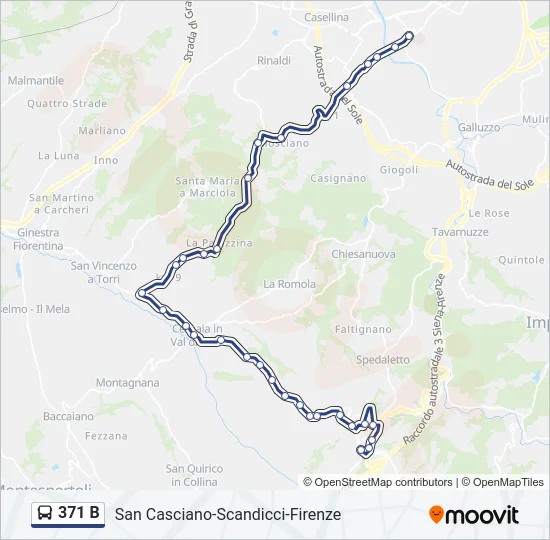371 B Bus Line Map