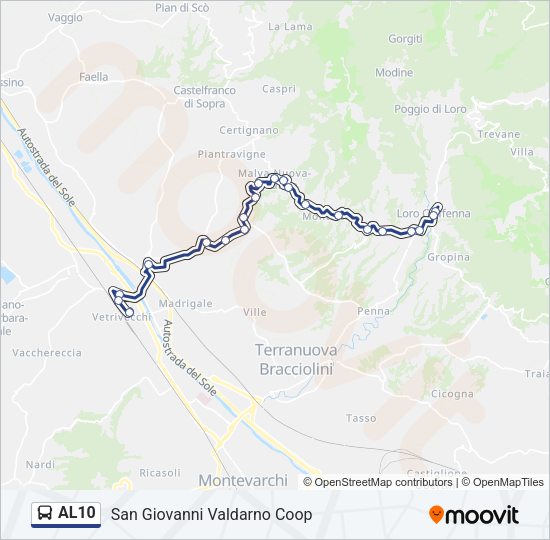 Percorso linea  AL10