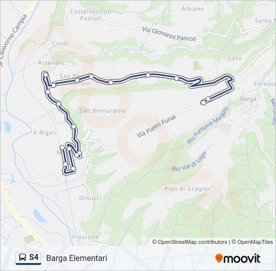 Percorso linea bus S4