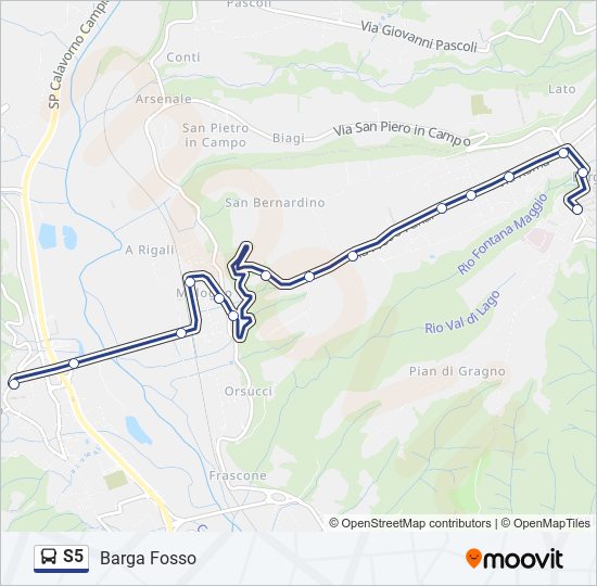 S5 bus Line Map