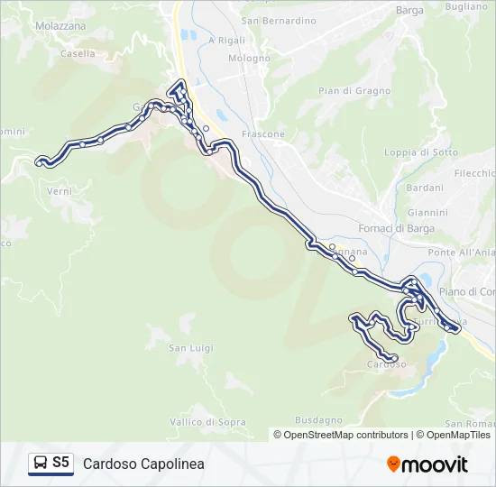 S5 Bus Line Map
