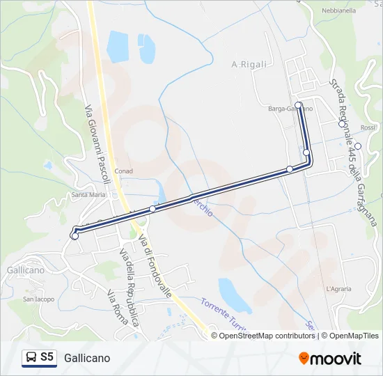 S5 Bus Line Map