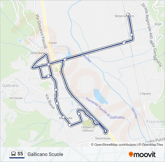 S5 Bus Line Map
