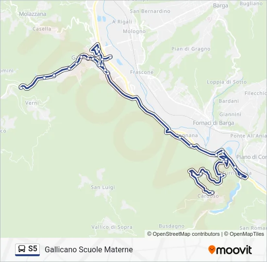 S5 Bus Line Map