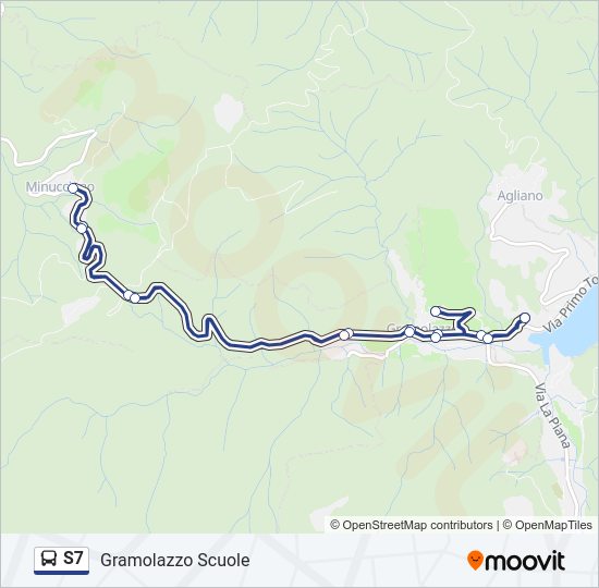 Percorso linea bus S7