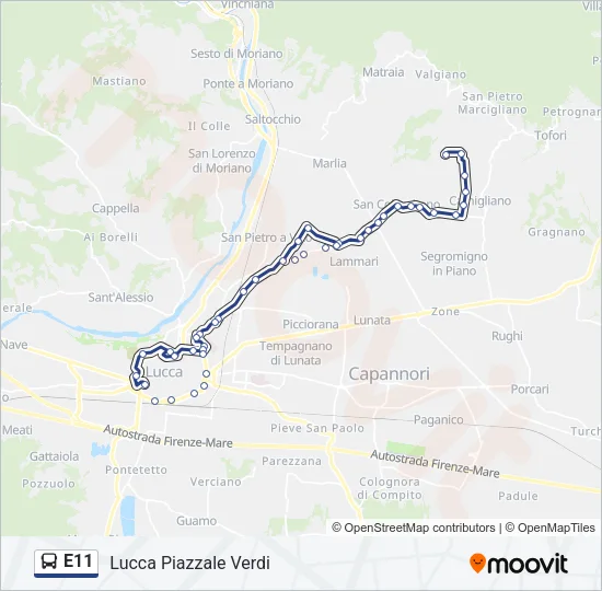 E11 Bus Line Map
