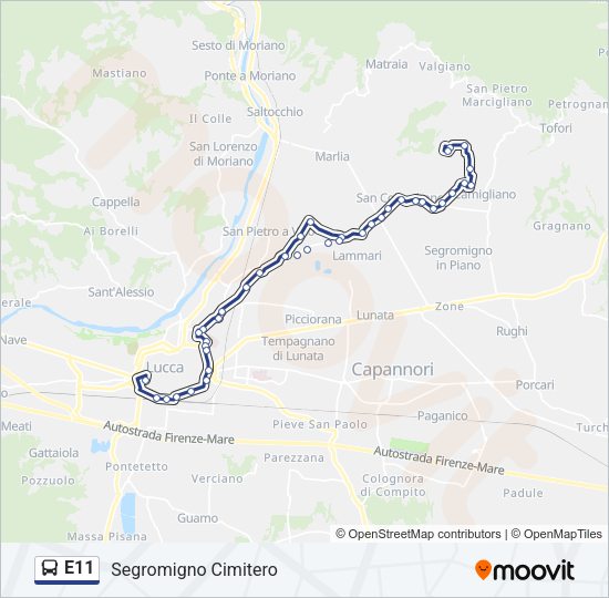 E11 Bus Line Map