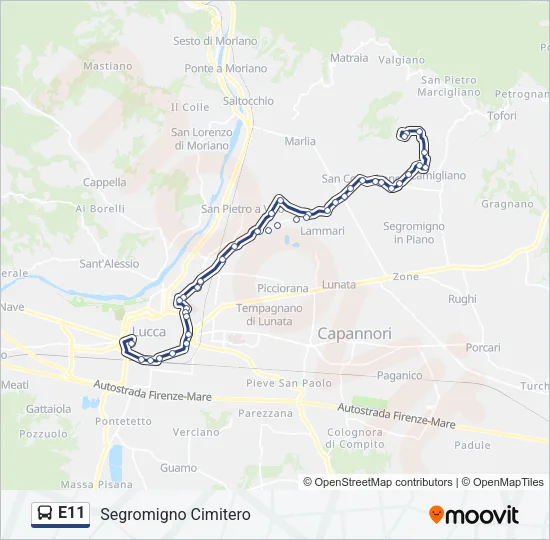 E11 Bus Line Map