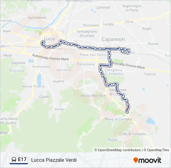 E17 Bus Line Map