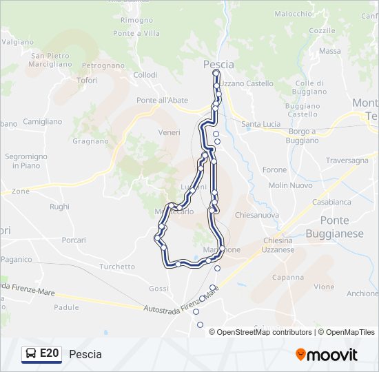 E20 bus Line Map