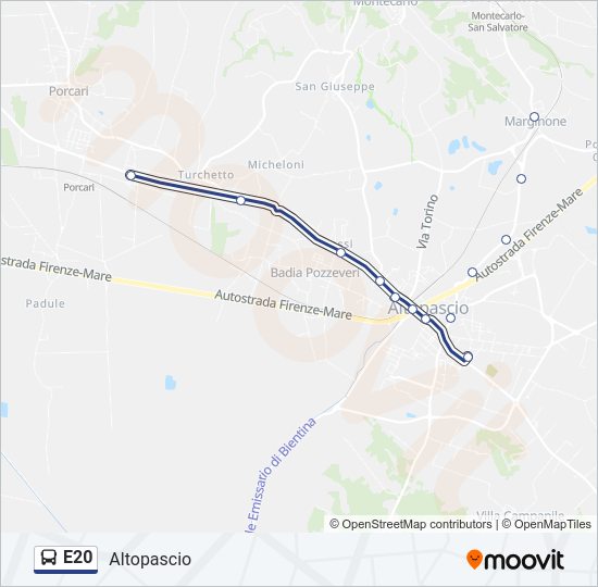 E20 bus Line Map