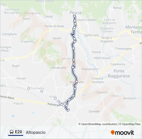 E20 Bus Line Map