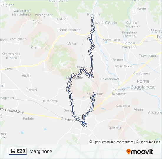 E20 Bus Line Map