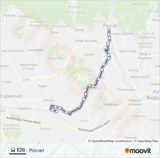 E20 Bus Line Map
