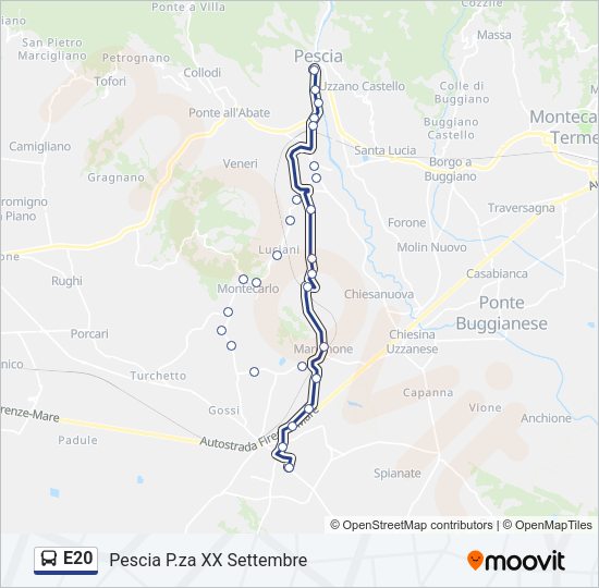 E20 Bus Line Map