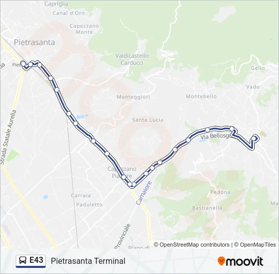 E43 Bus Line Map