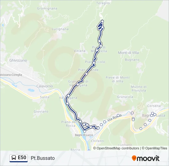 E50 Bus Line Map