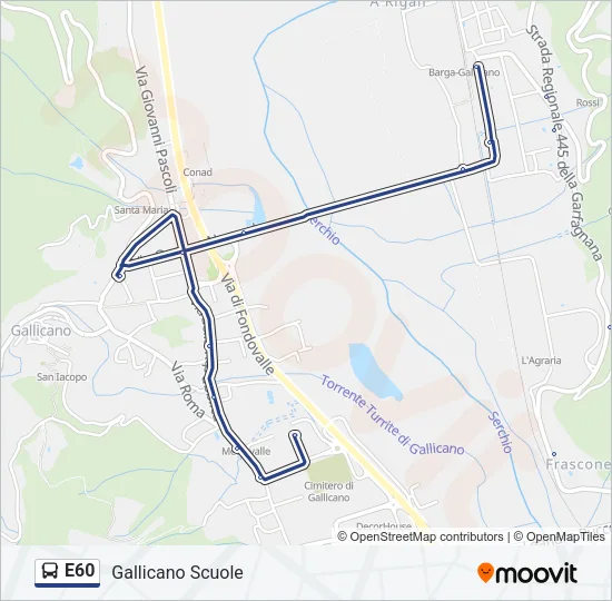 E60 Bus Line Map