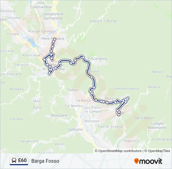 E60 Bus Line Map