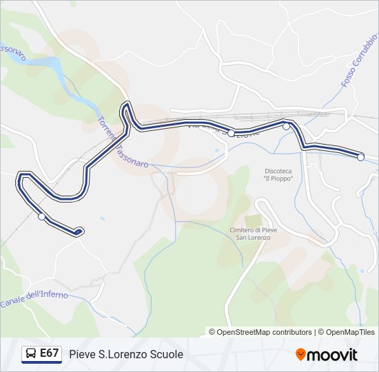 E67 Bus Line Map