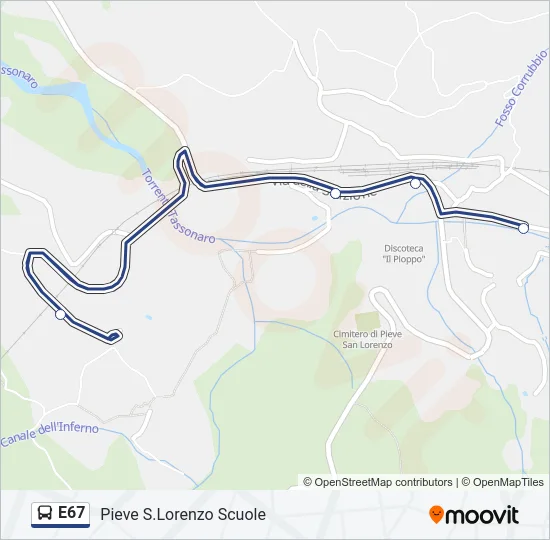E67 Bus Line Map