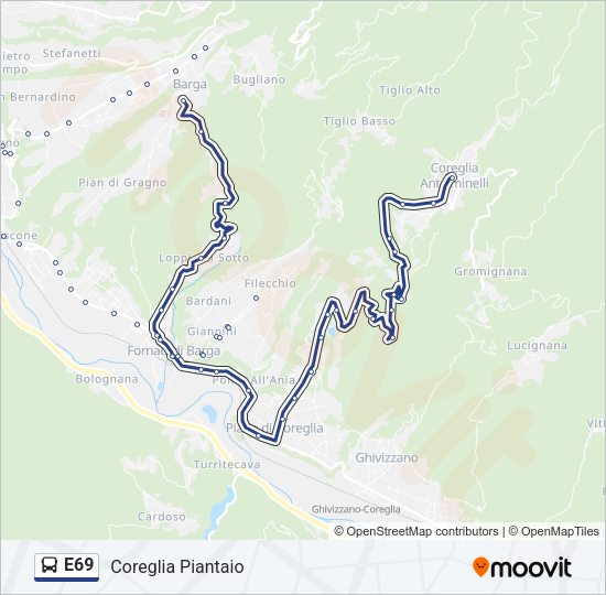 E69 Bus Line Map