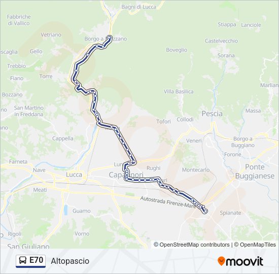 E70 Bus Line Map