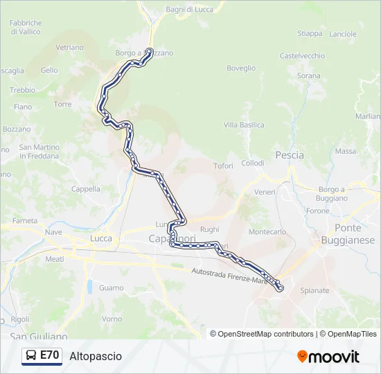 E70 Bus Line Map