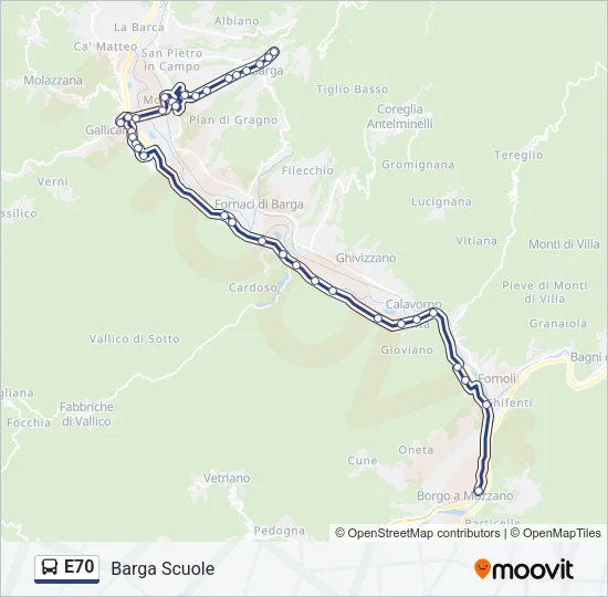 E70 Bus Line Map